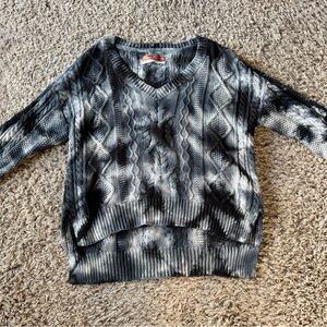 Anthropologie Black and Gray V-Neck Sweater